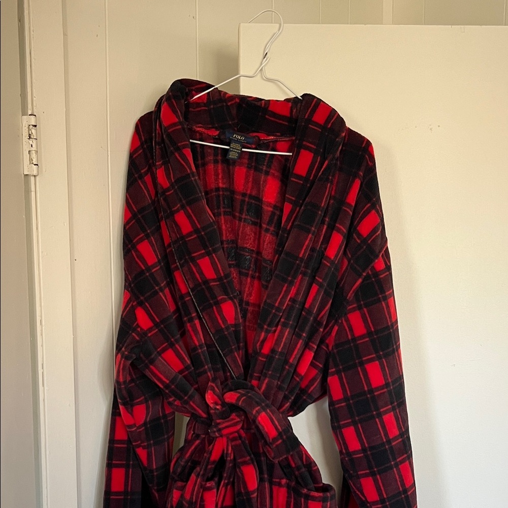Ralph Lauren Red and Black Plaid Robe